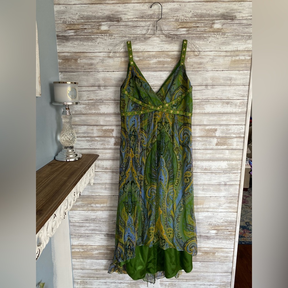 Boho Paisley Cocktail Dress Size 6